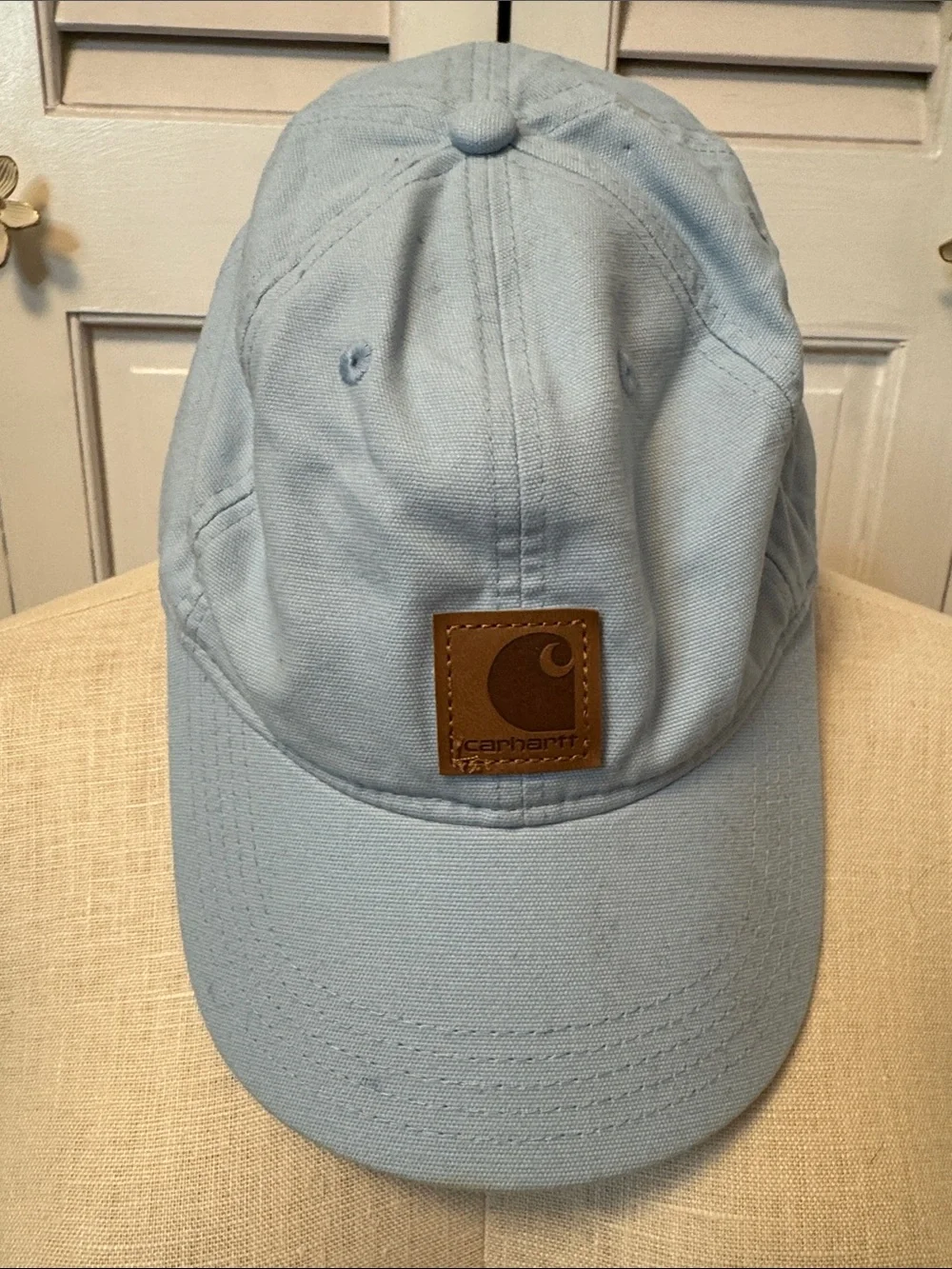 Carhartt Kids Light Blue Canvas Baseball Cap with Brown Patch